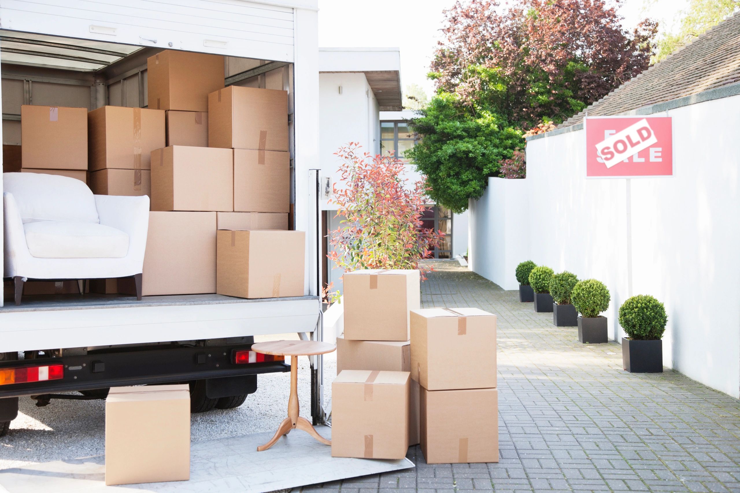 Removal van ready for transport